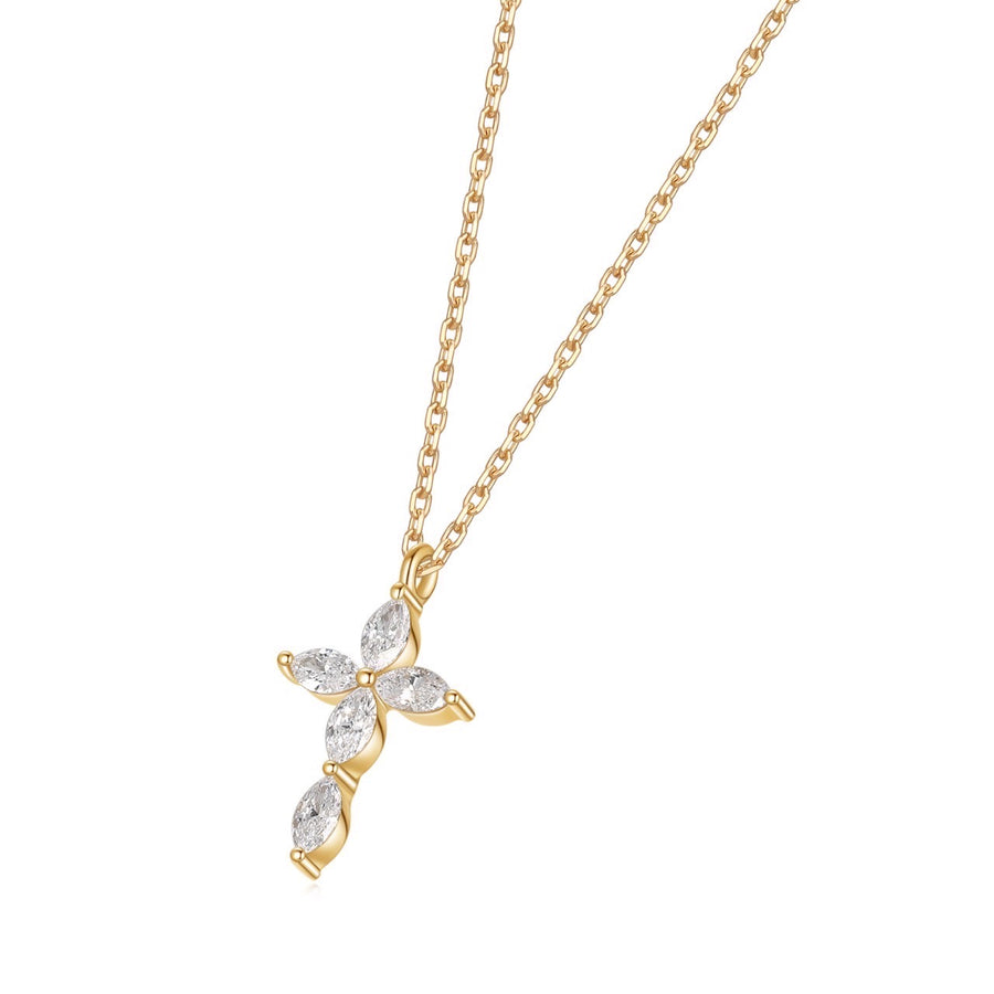 Mavie Flower Cross Pendant