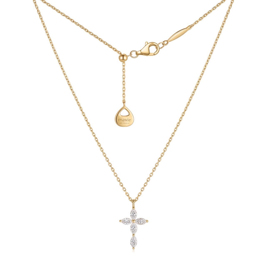 Mavie Flower Cross Pendant