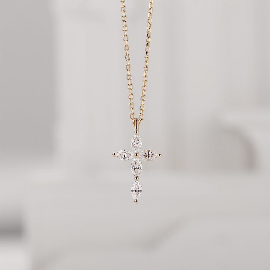 Mavie Flower Cross Pendant