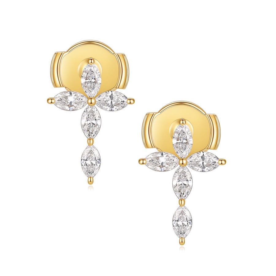 Mavie Flower Cross Earrings