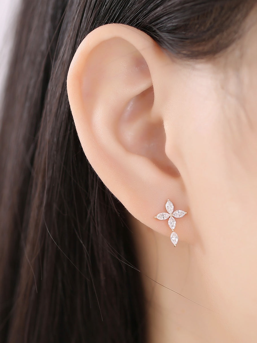 Mavie Flower Cross Earrings