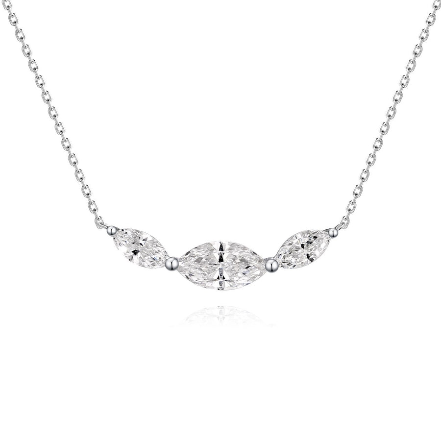 Three marquise diamonds necklace