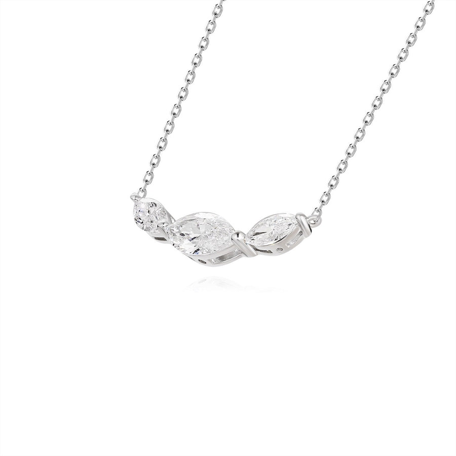 Three marquise diamonds necklace